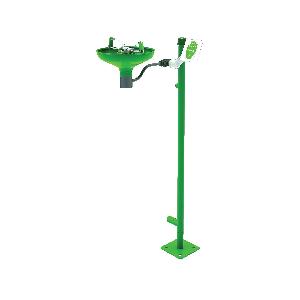 Eyewash Station, Floor Mounting, Green, 316L Stainless Steel Valve, Chrome Plated Brass With Stainless Steel Mesh Eye/Face Wash Diffuser Fitting, 1 in MNPT Fitting, 12.4 in Width, 21.5 in Depth, 43.9 in Height, Specifications Met: ANSI Z358.1 2014, EN 15154, OSHA Approved, UL Listed
