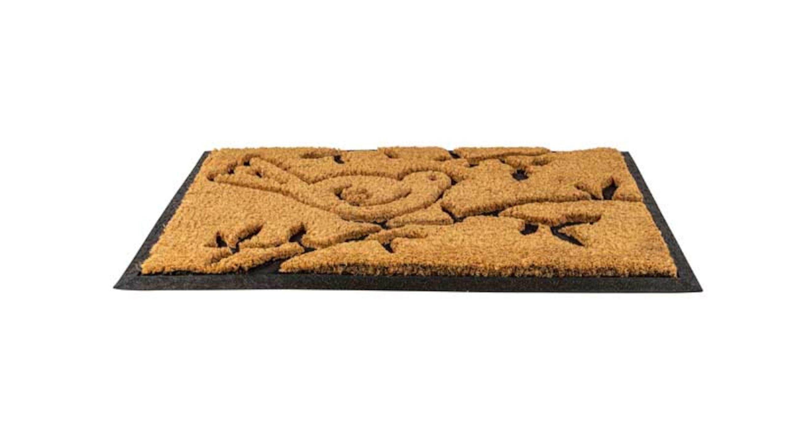 Entrance Mat, Bird Coir Rubber Molded, Series: C04BC, 30 in Length, 18 in Width, 1/2 in Thickness, Coir, Natural Rubber Backing, Bordered Edge, Outdoor Indoor/Outdoor