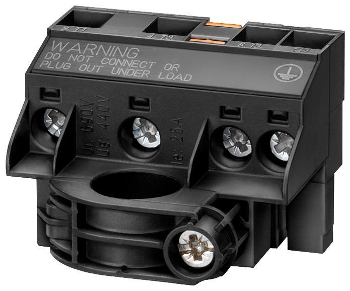 Motor Feeder Connector, S00/S0 Contactor, For Use With: 3RT21/3RT22 Screw Terminal Contactors