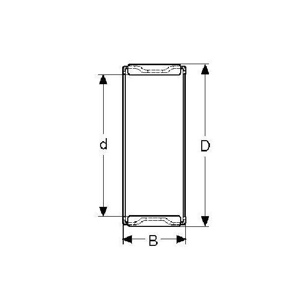 Roller Bearing, Needle, 45 mm Bore, 50 mm Outside Diameter, 17 mm Width