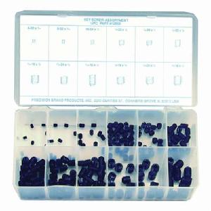 Set Screw Assortment With Hexagon Recessed Head, High Grade Alloy Steel, 200 Pieces