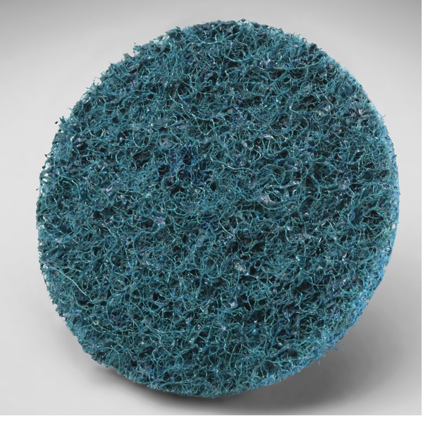 Surface Conditioning Disc, Quick-Change, Series: SC-DR, TR Attachment, 1 Inch Diameter Disc, Aluminum Oxide Abrasive, Very Fine Grade, 30000 RPM Maximum, Blue