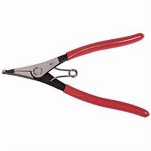 Lock Ring Plier, Horseshoe Washer, Standard Jaw, 9 in Overall Length, Red