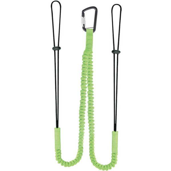 Tool Tethering Lanyard, Durable, 37 in Extended Length, 10 lb Capacity, 2 Leg, Fastening Method: Barrel Lock Carabiner, Polyester, Lime Green