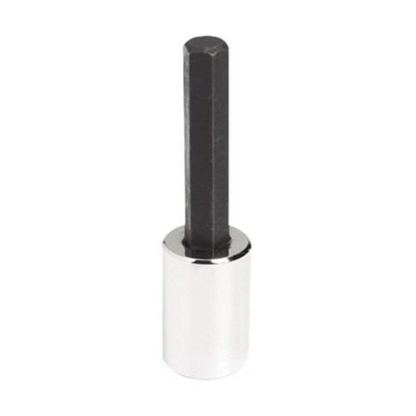 Socket Driver Bit, Standard Length, Measurement System: Metric, 3/8 in Drive, Hex Bit, 4 mm Bit, 41.3 mm Bit Length, 2-23/32 in Overall Length, Alloy Steel, Polished Chrome