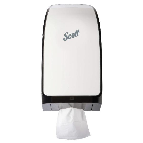 Bathroom Tissue Dispenser, Hygienic, Series: MOD*, 500/250 Folded Sheets Capacity, 5.725 in Overall Length, 7 in Overall Width, 13.339 in Overall Height, Plastic, White Finish/Color, Domestic