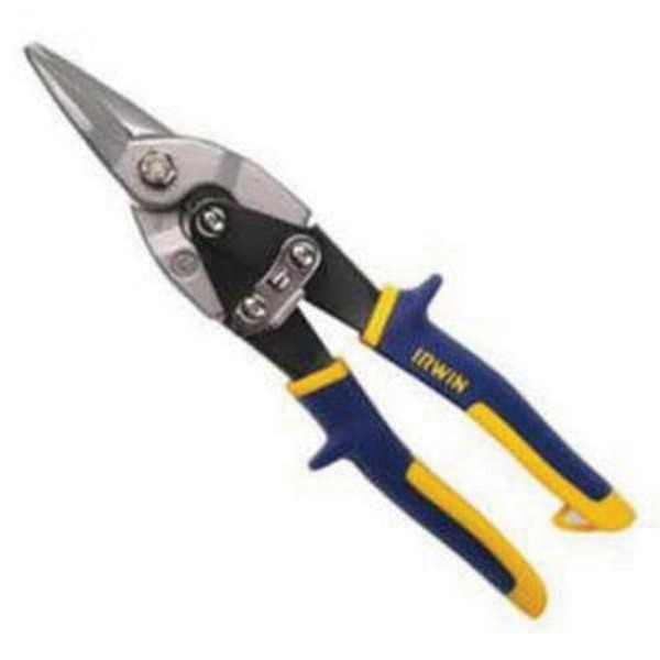 Aviation Snip, Compound Leverage Notch/Trim, Series: 115, Cutting Capacity: 16 ga Cold Rolled Steel/18 ga Stainless Steel, 3/4 in Length of Cut, Bulldog Snip, 9 in Overall Length, Serrated Blade, 3/4 in L Blade, Hot Drop Forged Steel Blade, Rubber Ha
