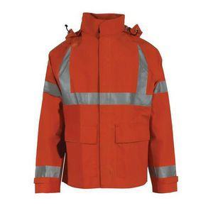 Jacket, Series: Petro Arc 207AJ, 2XL Size, Safety Orange, Neoprene/Woven Nomex®, 61 in Chest, Hook and Loop/Upper Flap/Storm Flap Front/Zipper Front Closure, 2 Pockets, Resists: Chemical Splash, Electrical Arc Flash, Flash Fire and Harsh Weather, Spe