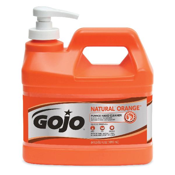 Pumice Hand Cleaner, 1/2 Gallon Pump Bottle, Natural Orange, 4/Case