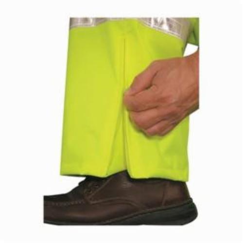 Rainwear Pant, 1-Piece Breathable, Series: Luminator™ 598RPW, Men's, 2XL, Fluorescent Lime, Polyester/Polyurethane/Reflexite Prismatic, 52 in Waist, 33 in Inseam Length, 300 g Fabric Weight, Elastic Waist with Drawstring Closure, 3 Pockets, Resists: