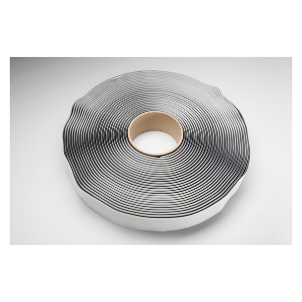 Ribbon Sealant Tape, 50 ft Length, 1-1/2 Inch Width, 1/8 Inch Thickness , Black, Butyl Adhesive, 33 psi Tensile Strength