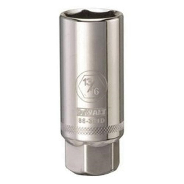 Socket, Spark Plug, Series, Measurement System, Drive Size, in 3/8, Socket Size, in 13/16, Opening Depth, Socket End Width, Number of Points, Bolt Clearance Depth, Chrome Vanadium Steel, Finish
