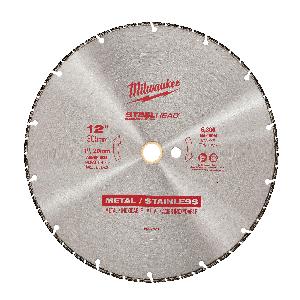 Diamond Blade, Segmented, 12 in Diameter Blade, 1 in Arbor/Shank, 1/8 in Cutting Width, Dry Cutting Condition, Standard Bond, 6300 RPM Maximum, Applicable Materials: Metal and Steel