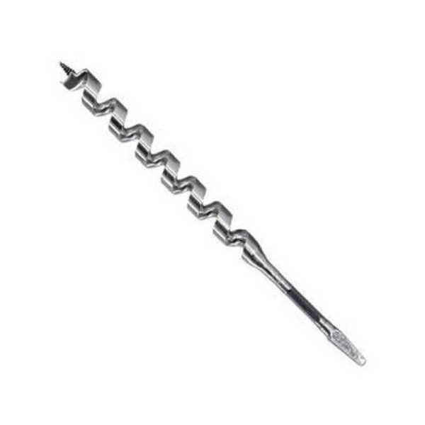 Pole Auger Bit, Extra Long Hand Brace, Series: 415T, Drill Style: Auger, 3/8 in Diameter, 18 in Overall Length, Hollow Center/Spiral Flute, 12 in Flute Length, Taper Square Shank, Right Hand Cutting Direction, HSS Cutting Edge, HSS, Bright