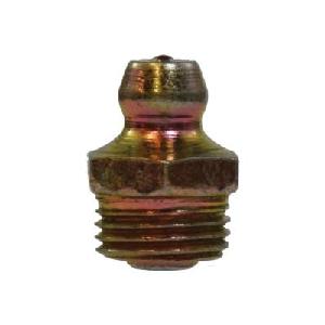Grease Fitting, Ball Check Straight, 1/8-27 NPTF, 0.66 Inch Overall Length, 0.437 Inch Hex, Steel