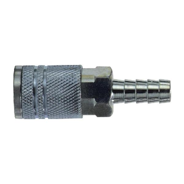 Hose ID Coupler, Industrial Interchange, 3/8 Inch Nominal, Tube, 250 psi, -4 to 176 °F, Steel, Domestic