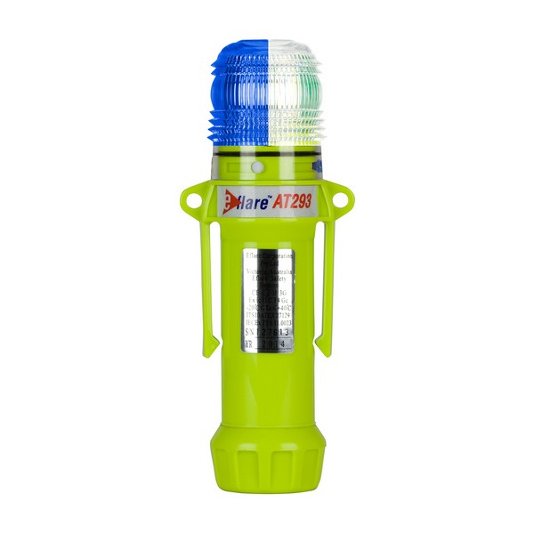Safety and Emergency Beacon, Dual Flashing, Series: 939-AT293, LED Lamp, Blue/White, 165 to 185 fpm Flash, <gt/>20 hr Average Life, Specifications Met: ANSI Class 1, NFPA Division 2/Zone 2, PROP65: <lt/>warning message<gt/>, ABS Plastic Housing Mater