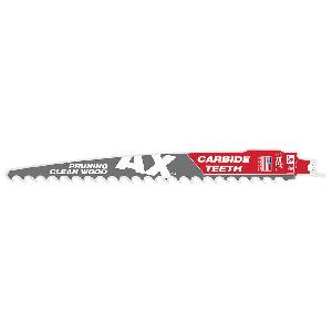 Reciprocating Saw Blade, 27-Teeth, Series: AX™, 9 in Length, 0.05 in Thickness, 3, Carbide Teeth, 1/2 in Tang, Universal Tang, Carbide Cutting Edge, Applicable Materials: Clean Wood, Tree Branches and Roots