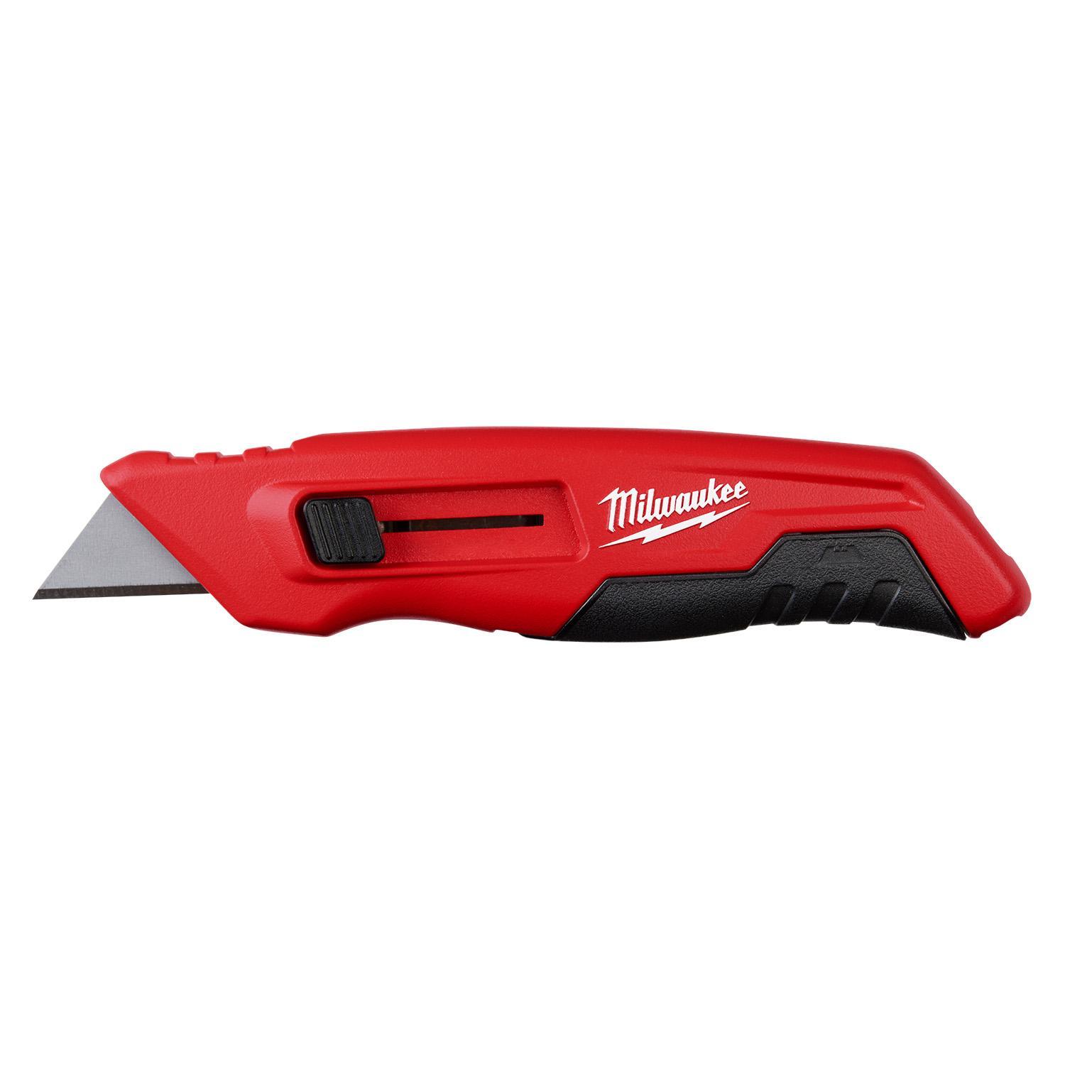 Knife, Side Slide, 2.4 in Blade Length, Retractable Blade, Blades Included: 1, Straight Handle, Steel Handle, 6.25 in Overall Length, 0.99 in Overall Width, 1.46 in Overall Depth