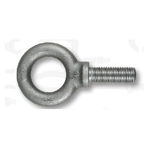 Eye Bolt, Shoulder Pattern, Measurement System: Metric, M10x1.5 Thread, 27 mm Inside Diameter Eye, 46 mm Outside Diameter Eye, 35 mm Overall Length, 1628 lb Working Load, Material Specification: ANSI B18.15-1985