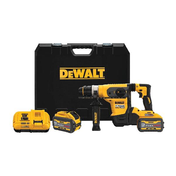 Rotary Hammer Kit, Brushless Cordless, Bare Tool/Kit: Kit, 1-1/4 in Chuck, SDS Plus Chuck, 0 to 4200 bpm Blows per Minute, 4.5 J Impact Energy, 0 to 725 RPM No-Load, 60 V, 9 Ah Battery, Battery Included: Yes, 360 deg Side Handle