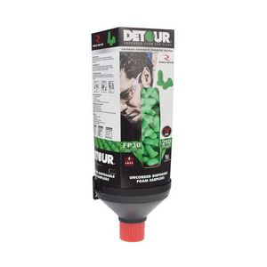 Ear Plug Dispenser, For Use With: Detour™ FP30 NRR 32 dB 250 Pair Uncorded Foam Ear Plugs, Green