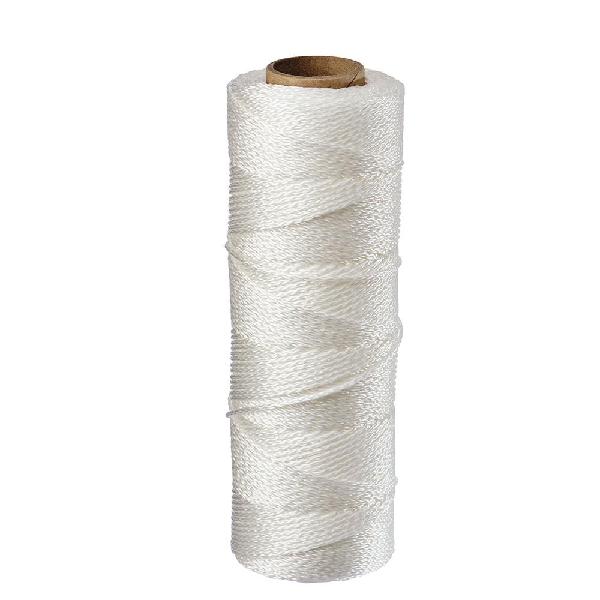 Braided Line Tube, 0.06 in Size, 1000 ft Overall Length, Nylon, White
