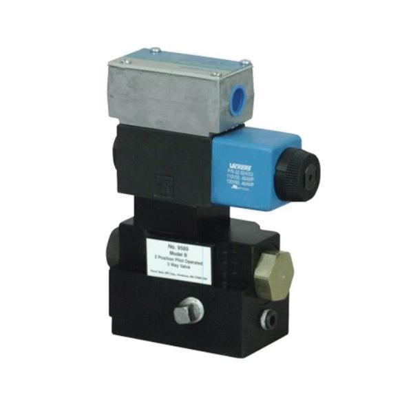 Solenoid Valve, Pilot Operated Pump Mounted, 3/8 in NPTF Port, 10000 psi Pressure, 2-Port/3-Way Ports/Ways, Solenoid Actuation, Aluminum Body, 5.8 in L x 2.5 in W x 7 in H Dimensions