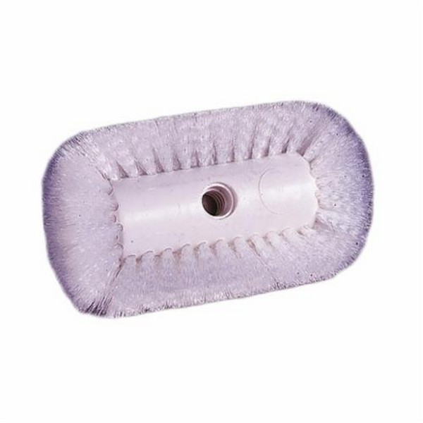 Utility Vat Brush, Flagged, 8 in Brush, Plastic Block, 8 in Block, Nylon Trim, White Trim Color, 8 in Overall Length