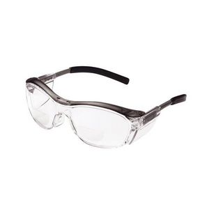 Glasses, Lightweight, Anti-Fog Lens Coating, Clear Lens, Half-Frame, Gray Frame, Plastic Frame, Polycarbonate Lens, Yes % UV Protection, Specifications Met: ANSI Z87.1-2015