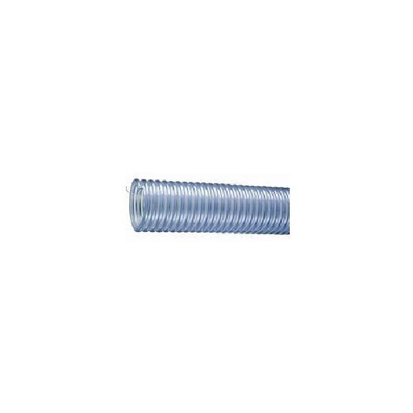 Material Handling Hose, Heavy Duty, Series: 2001, Hose End Style, 2 in ID, 2.44 in OD, 60 ft Length, 40 PSI Working, -4 to 150 F, PVC, Transparent, Domestic