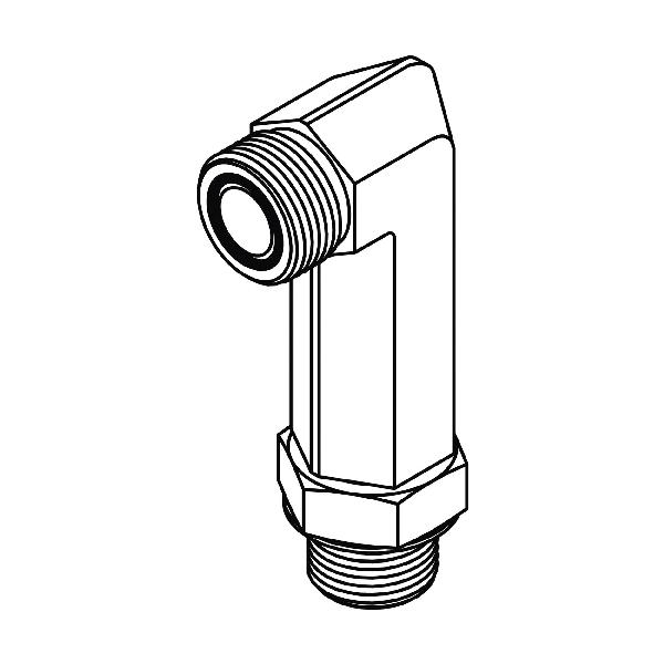ORFS to O-Ring Elbow, Extra Extra Long, Series: FF6801-LLL, 9/16-18 x 7/16-20 Nominal, Male ORFS x Male O-Ring End Style, 90 deg Angle, 3 in Length, Steel, Import