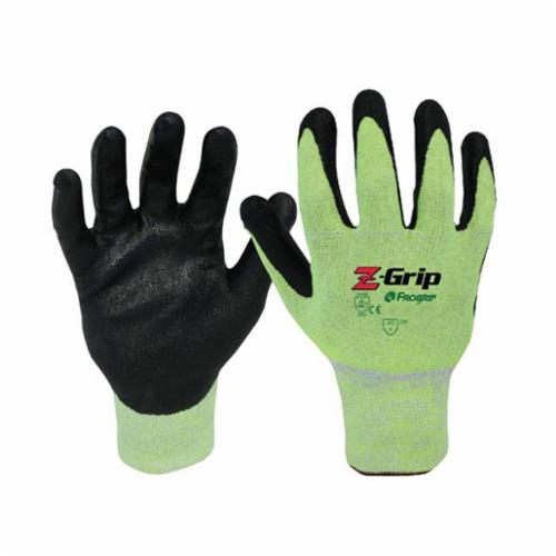 General Purpose Gloves, High Visibility, Series: 4920HG, Coated Glove Type, L Size, Nitrile Palm, Black/Green, Seamless Style, Nitrile Coating, Fingers and Palm Coating Coverage, Resists: Abrasion, Chemical and Cut