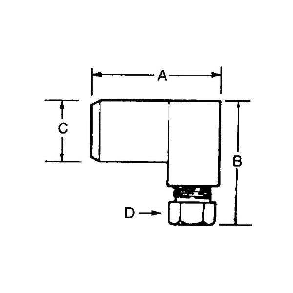 Snap-On 90° Connector, 1/8 Inch Tube Outside Diameter, Steel