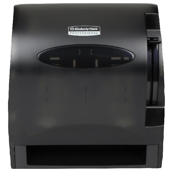 Roll Towel Dispenser, Series: LEV-R-MATIC*, 9.8 in Overall Length, 13.3 in Overall Width, 13-1/2 in Overall Height, Wall Mounting, Plastic, Black Finish/Color, Domestic