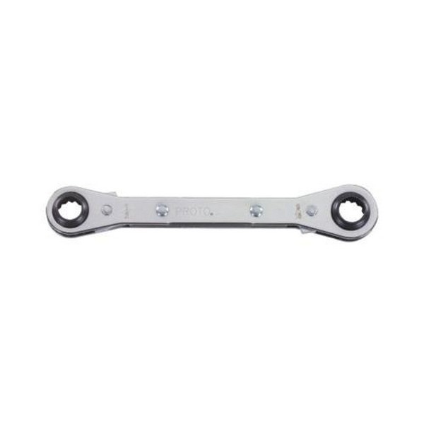 Box End Wrench, Reversible, Measurement System: Imperial, Double End/Ratcheting Wrench, 3/4 x 7/8 in Wrench Opening, 12 Points, 9-1/4 in Overall Length, Specifications Met: Federal GGG-W-001405, Alloy Steel, Full Polished
