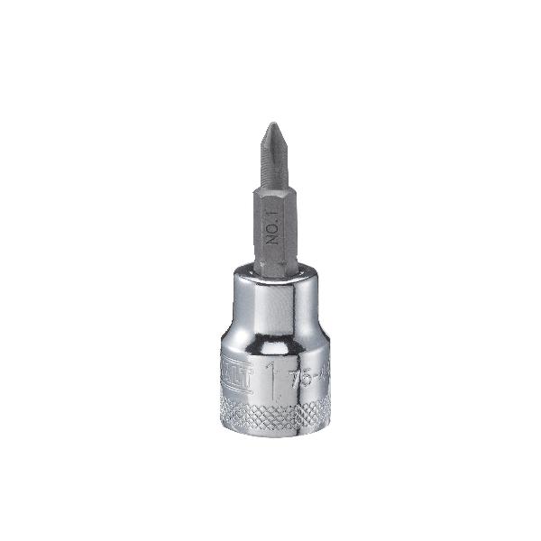 Screwdriver Bit Socket, Impact Rated: No, Measurement System: Imperial, Phillips® Drive, 3/8 in Drive, #3 Bit, 15/16 in Bit Length, 1-31/32 in Overall Length, Tether Capable: No, Specifications Met: ASME B107.600/B107.26M, Vanadium Steel, Polished Ch