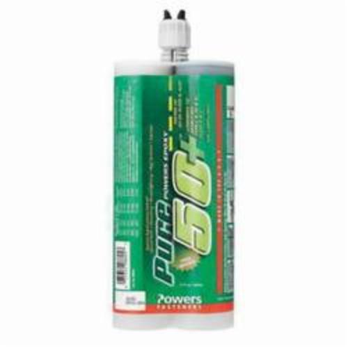 Adhesive Anchoring System, Series: Pure50+, Cartridge Container, 21 fl-oz Container, Composition: Epoxy Resin, Fluid Form, 4 to 24 hr Curing, Gray, 50 to 104 °F, 4.23611111111111E-02 Mixing Ratio, Flammability: 1, Applicable Materials: Concrete