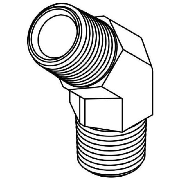 Pipe Elbow, Series: 5501, 1/8-27 Nominal, MNPT End Style, 45 deg Angle, Steel, Trivalent Chromate Plated, Silver