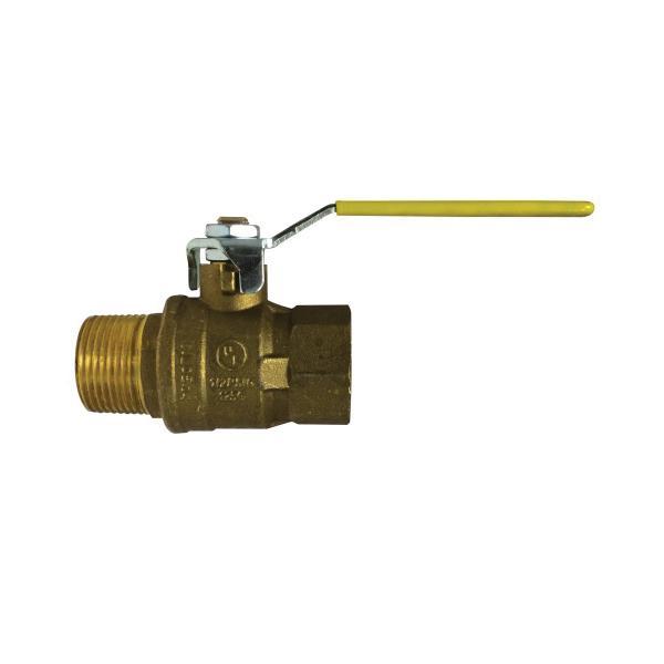 Ball Valve, 1 Inch Nominal, MIP x FIP, 600 psi WOG, 150 psi WSP, -20 to 248 °F, Full Port, Media: Cold Water, Oil, Gas and Saturated Steam, CW617N Polished Chrome Brass Ball, CW617N Forged Brass Body, CW617N Brass Stem/PTFE Ball Stem/PTFE Stem Antif Seat Trim, NBR 80 O-Ring, 2.03 Inch Height x 3.23 Inch Width, Import