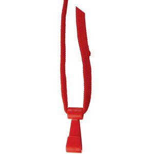 Breakaway Lanyard, Specifications: Long Woven Polyester Lanyard, Wide Plastic Hook End Fitting, Polyester, Red, 34 in L x 3/8 in W Dimensions