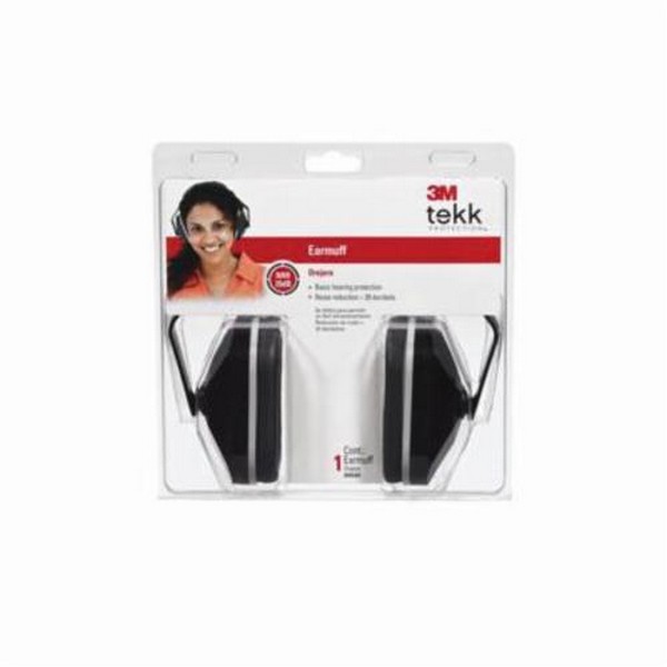 Basic Earmuffs, 20 dB Noise Reduction Rating, Black/White, Multi-Position Band Position