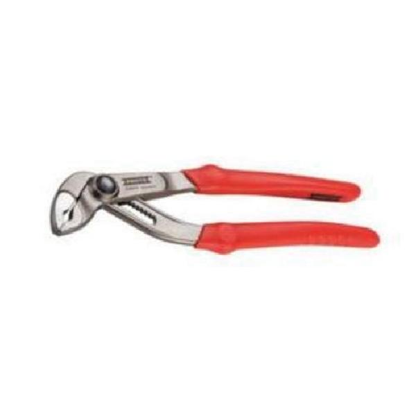Lock Joint Plier, 12-Position Notches, 2-1/4 in Nominal Capacity, V-Shape Jaw, 2-1/8 in L x 1-7/64 in W x 19/64 in THK Jaw, Steel Jaw, 9-27/32 in Overall Length, Ergonomic Handle, PVC Handle, Varnish