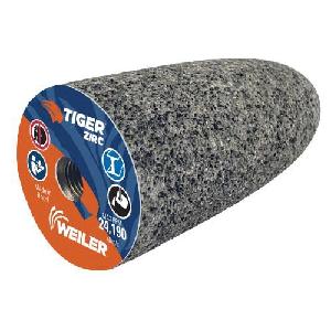 Grinding Cone, Portable, Series: T16, 1-1/2 in Diameter Maximum, 3 in Head Thickness, 20 Grit, ZA20S Grade, 3/8-24 Center Hole, Synthetic Resin Bond, Type 16/Round Tip Shape, 3/8-24 UNF Thread, 24190 RPM Maximum, Zirconia Alumina Abrasive