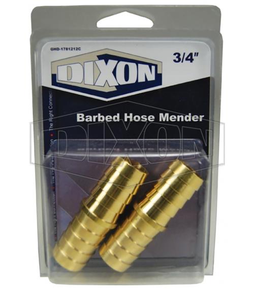 Barb Fitting, Fitting/Connector: Adapter, 3/4 in Nominal, Barbed Hose Mender End Style, 2.50 in Length, 4 Barb, Brass