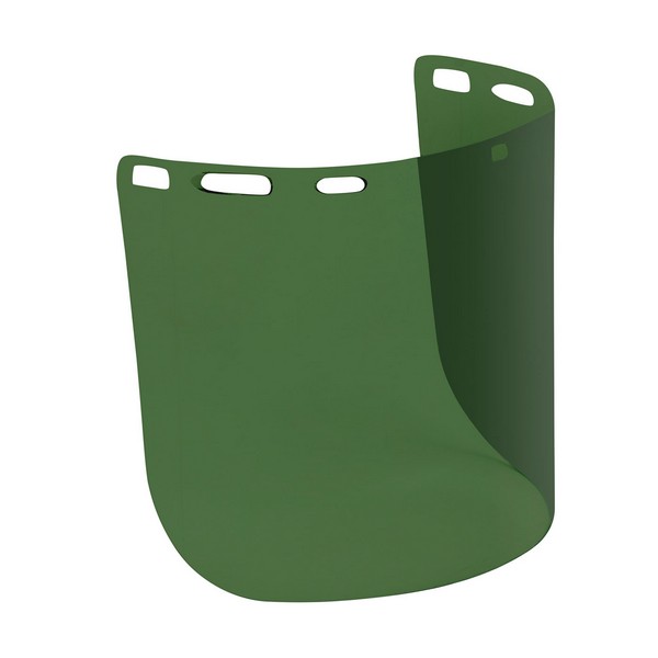 Safety Visor, Uncoated, Series: 251-01, Dark Green, Polycarbonate, 0.078 in Visor Thickness, 8 in Visor Height, 15 in Visor Width, For Use With: Headgears, Specifications Met: ANSI Z87.1-2015