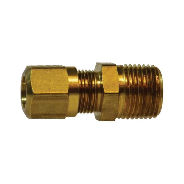 Tube-to-Pipe Adapter, Adapter, 3/8 Inch Nominal, Nylon AB x Male NPTF, 0.68 Inch Hex, 150 psi, -40 to 200 °F, CA360 Brass