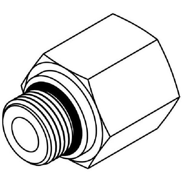 Hydraulic Fitting, 7/8-14 Inch Male O-Ring, 1/2-14 Inch Female Pipe, Steel