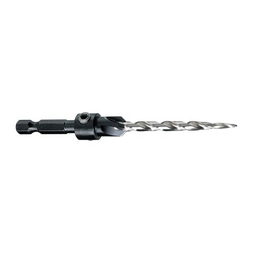 Drill and Countersink, Quick-Change Single End, Series: Rapid Load®, #6 Pilot Dia, 3 in Overall Length, Right Hand Cutting, 60 deg Included Angle, 1/4 in Shank Dia, 9/64 in Point, HSS, Bright