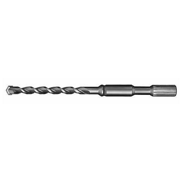 Rotary Hammer Drill Bit, 2-Cutter, 1/2 in Drill Bit, 22 in Overall Length, 16 in Cutting Depth, 16 in Flute Length, 3/4 in Shank, Spline Shank, Centering Point, Right Hand Cutting Direction, Carbide Cutting Edge, Steel, Bright, Silver, Applicable Mat